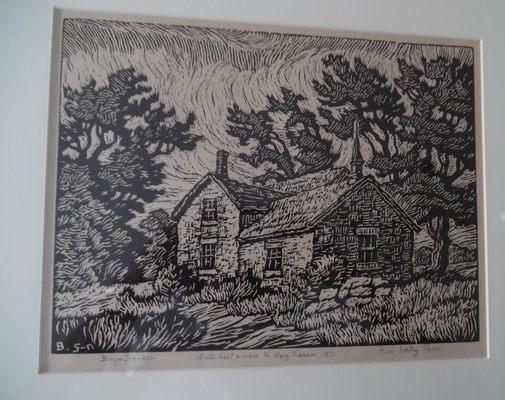 Birger Sandzen -autographed and dedicated block print-1931, signed