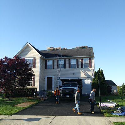 Getting ready to start the day.  Re-roof in Culpeper.