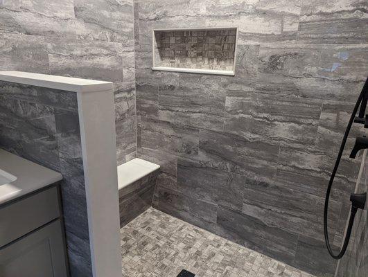 Tile shower.