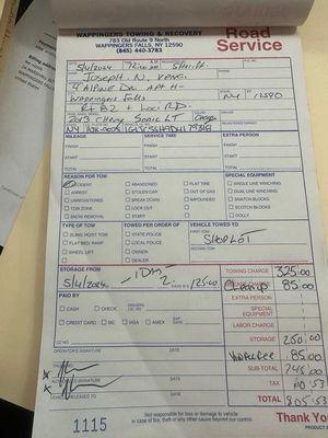 bill that was submitted by lees auto body showing  name and  different amount why would my husband sign two different amounts?!