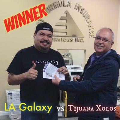 He won LA Galaxy tickets!