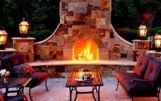 Outdoor Stone Fireplace