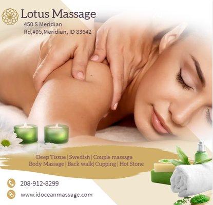 Asian Body Massage helps to relax the entire body, increases circulation of the blood and treats emotion, mind and spirit.