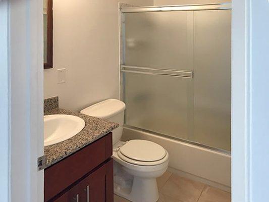 Bathroom with tile floor