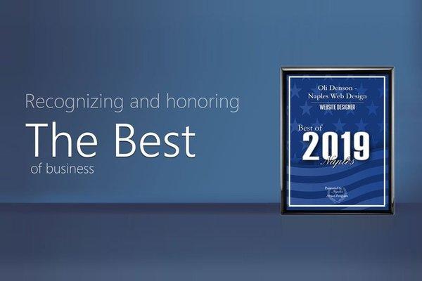 Naples Web Design has been selected for the 2019 Best of Naples Award in the Website Designer category.