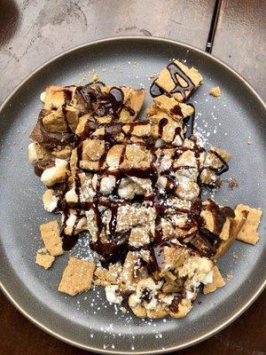 S'mores Waffle w/melted Nutella