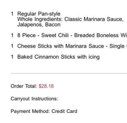 What I ordered