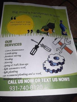 Big Mike's Handyman & Lawn Care