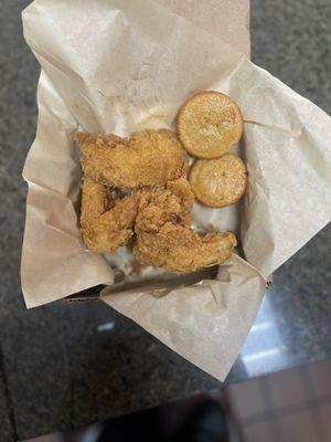 Fried chicken and sweet potato muffin