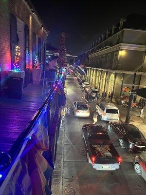 View to Bourbon Street from the Balcony.