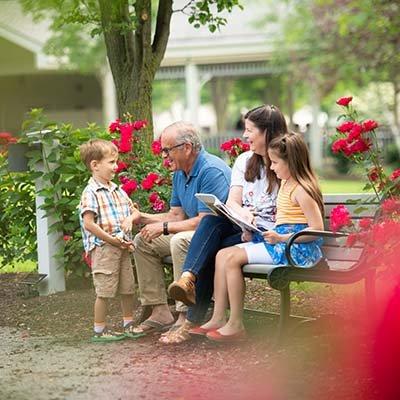 Future residents enjoy experiencing the campus with their grandkids.