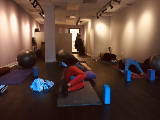 Relax time after yoga! Shavasana time!