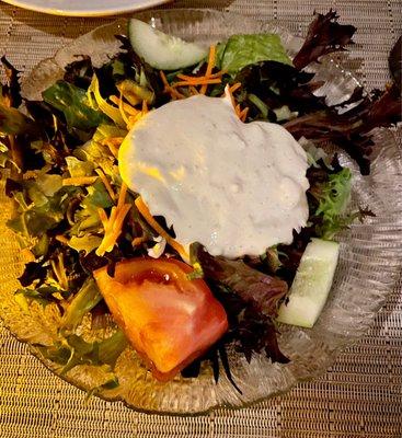 Salad with homemade blue cheese  dressing