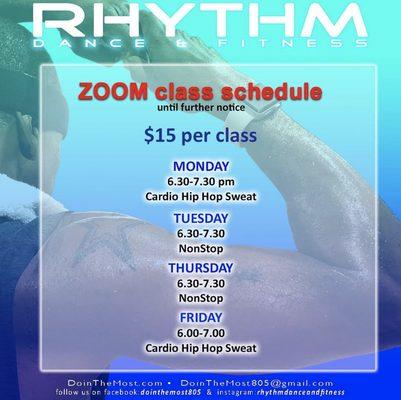 Online Zoom dance classes (until further notice as of 09/1/2020). Photo credit to business Instagram page: https://www.instagram.com/p/CEkeH