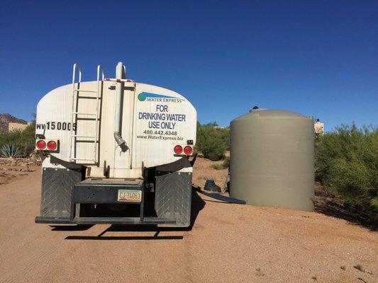 Water delivery to your tank