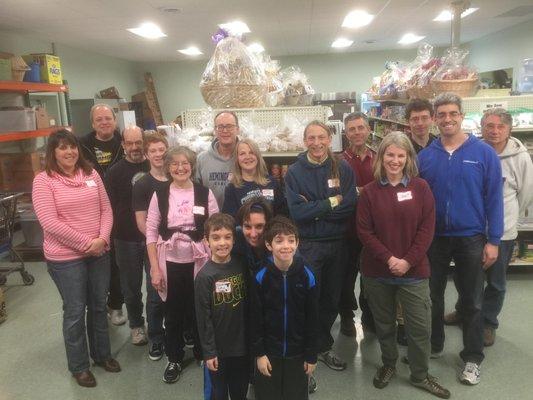 Helping to restock the Squirrel Hill Community Food Bank.