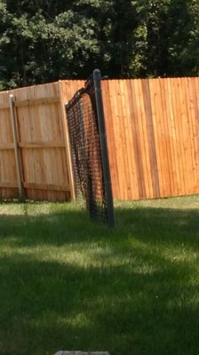 Front and rear of our cedar fences