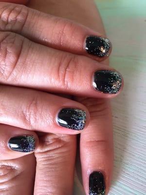 Black with silver sparkles