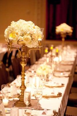 Tablescape for a beautiful celebration at The Mark Hopkins Hotel of San Francisco