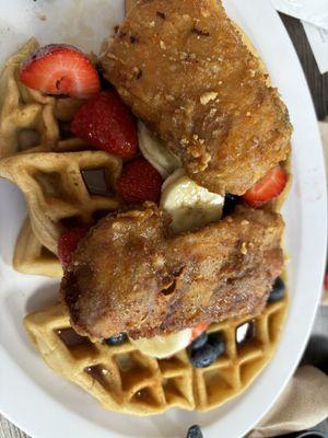 The chicken and waffles, sans a bite I had before taking the pic (oops)!