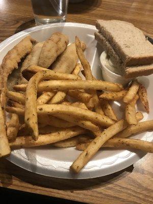 Perch and sour cream fries