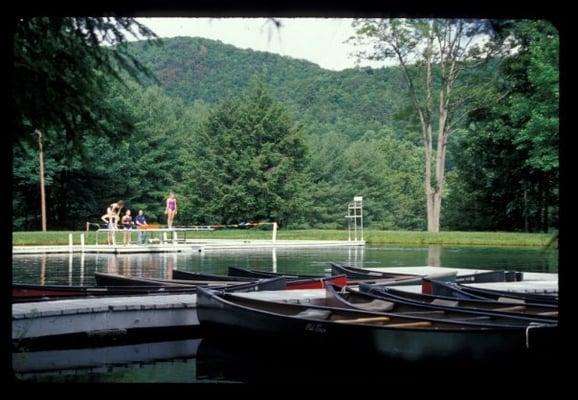 Lake Doris at c amp where swimming, diving, canoeing and kayaking are taught.