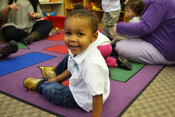 Circle time activities include music, stories and games!