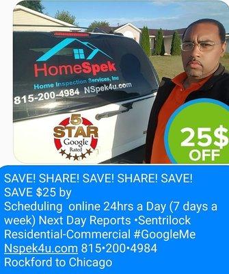 Simple as 1, 2, 3!!!!
SAVE! SHARE! SAVE! SHARE! SAVE!
SAVE $25 by
Scheduling  online 24hrs a Day (7 days a week)