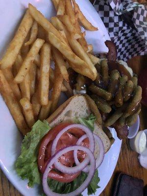 Green bean machine burger & upgrade to fries (omg good)