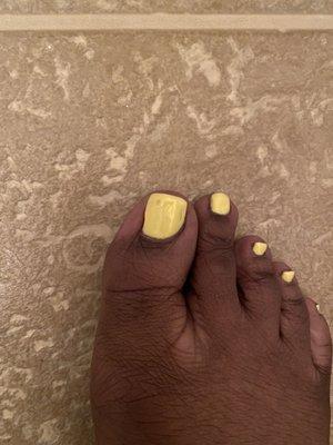 They swear up and down that the polish will come out dented and sticky if you don't get a pedicure.