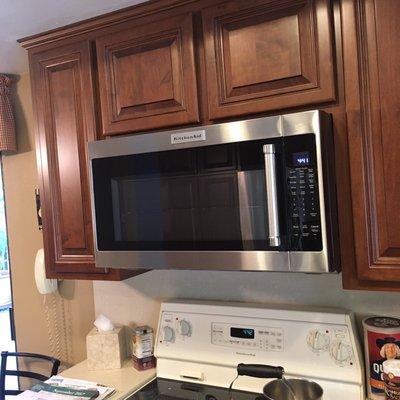 New KitchenAid microwave installed.