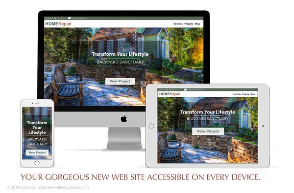 Small Business One Page Mobile Friendly Web Site Systems - Great for landscapers, contractors, plumbers, electricians, and more!