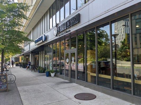 Entrance on Chestnut, across from Constantine Papadakis Integrated Sciences building and, as of July 2022, a Saxby's