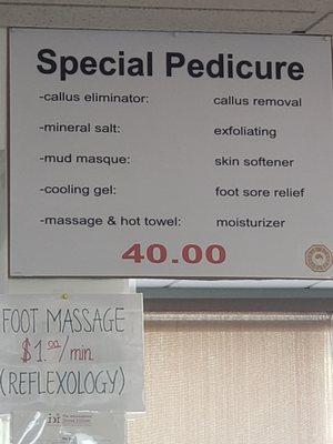 Special Pedicure pricing