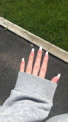 Coffin shaped ombré nails