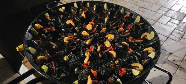 Paella Negra made with squid ink is amazing