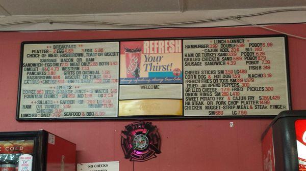 Menu board.