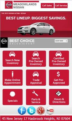 Meadowlands Nissan Mobile Web Site