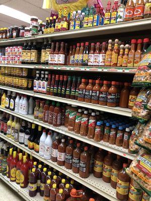 Hot sauces! Carniceria Jalisco. March 2021.