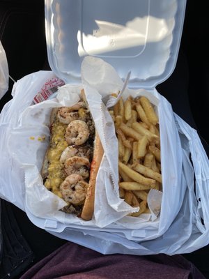 Cheese Steak with Grilled Shrimp feels like a must-have at this point