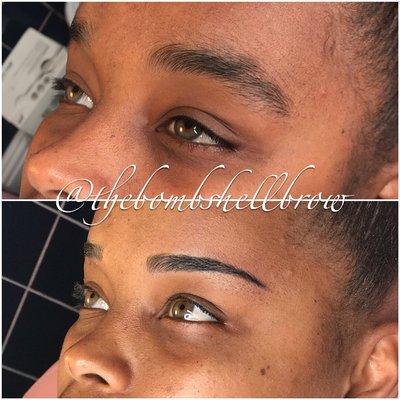 Beautiful combo Brows 50% Shading 50% Microblading