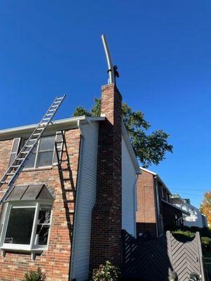 Dropping a 316ti stainless steel chimney liner