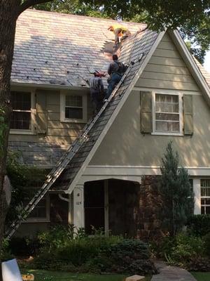 Slate roof, new copper valleys, Montclair NJ