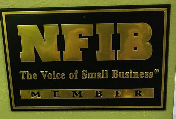 Official members of NFIB. Fighting for our rights in Tallahassee and Washington DC