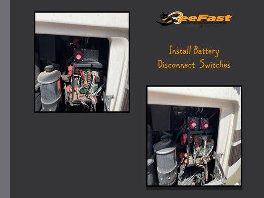 Installation of two new battery disconnect switches

BeeFast is a mobile valley-wide RV service; we come to you.