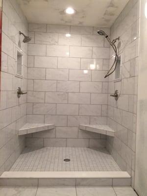 Total bathroom renovation early 2015, large shower built for customer