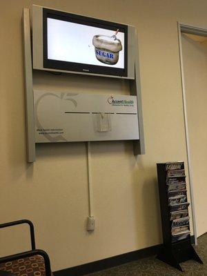 Health TV, keeps me entertained while waiting.