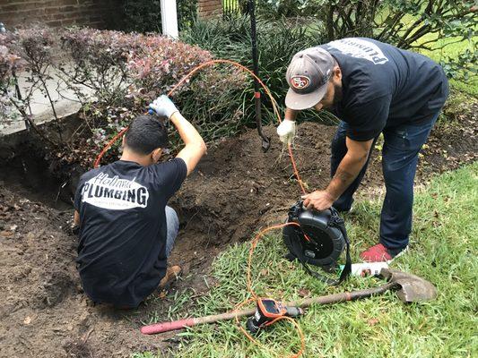 SCOPING SEWER LINE WITH SEWER CAMERA