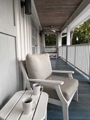 The balcony was so nice to sit on and have coffee.