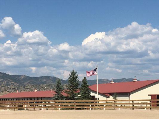 From arena, overlooking barn